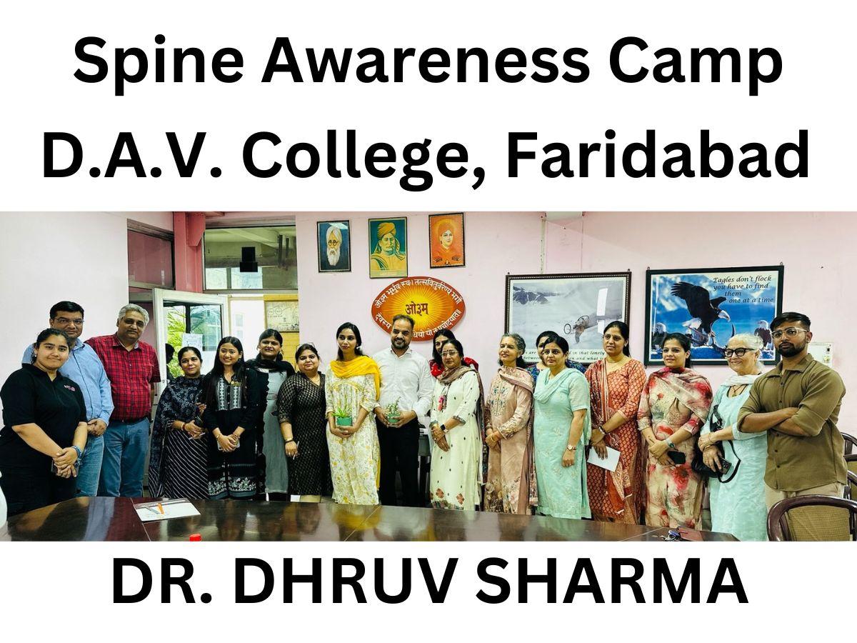 Spine Awareness Camp DAV College in Faridabad by Dr Dhruv Sharma