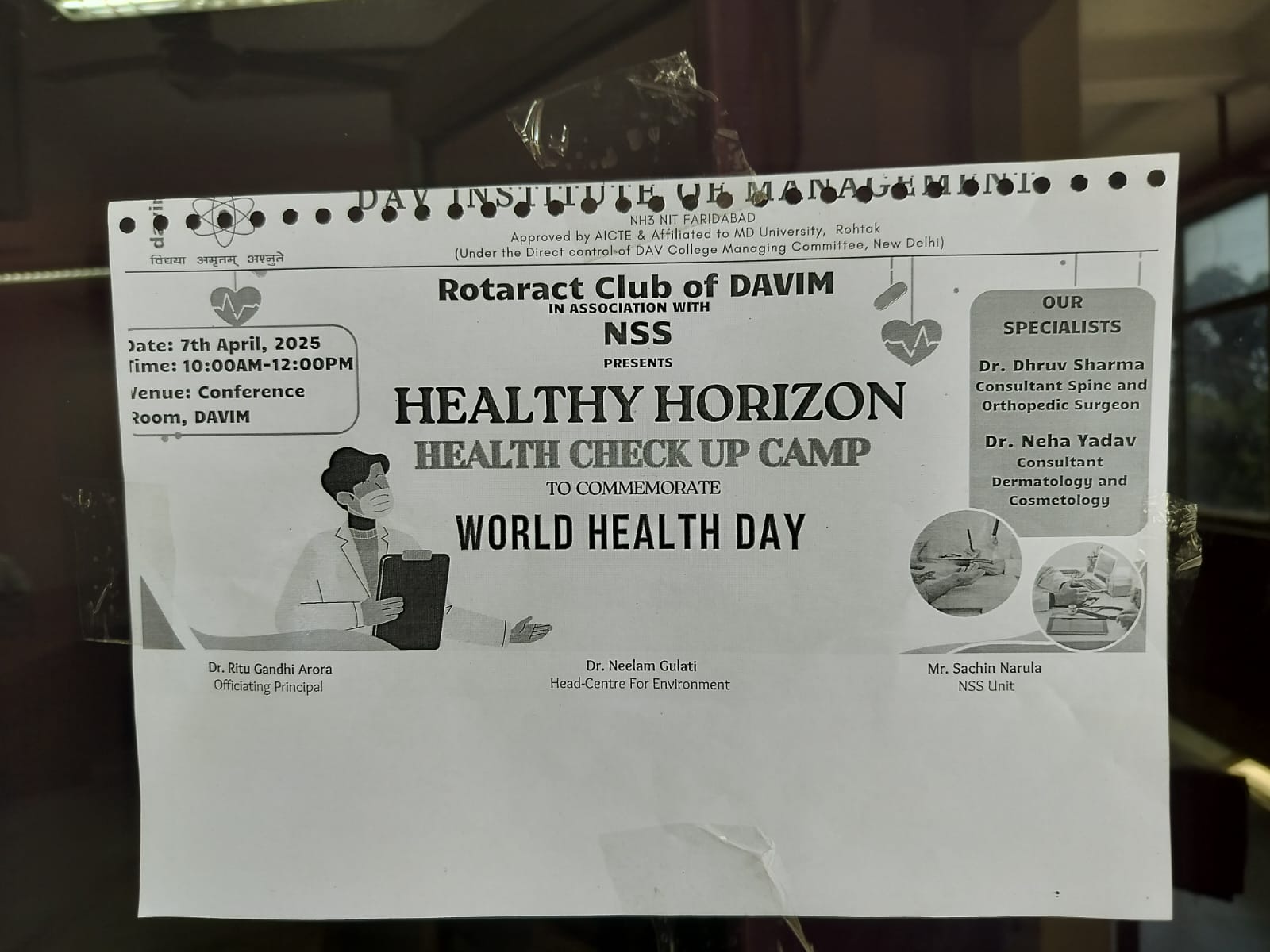 spine and orthopedic awareness camp in dav college faridabad by best spine doctor i delhi india 1